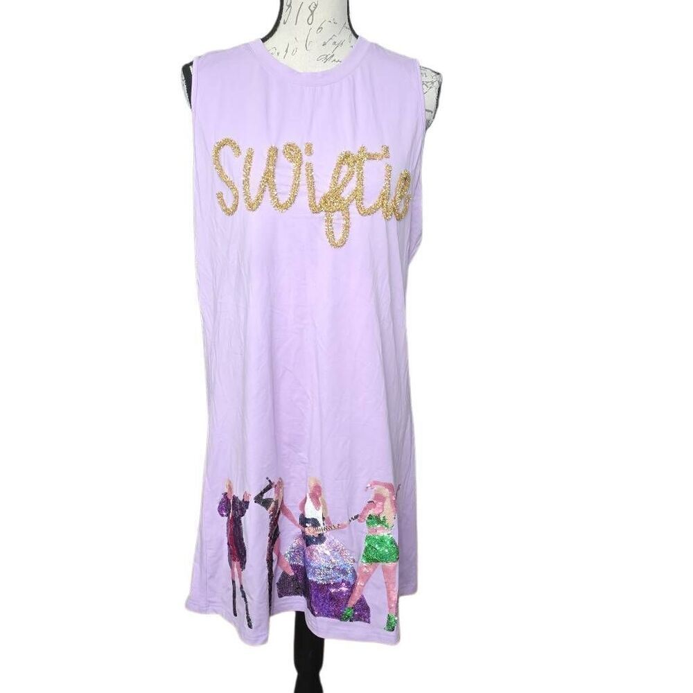 Millie Colly's Closet Women's Size Large Purple Sequin Swiftie Sleeveless Dress